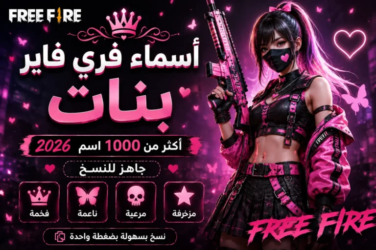 أسماء فري فاير بنات 2026
